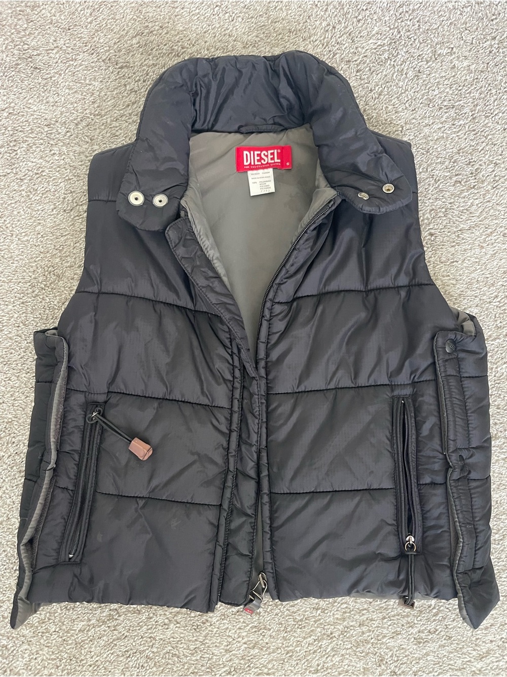 Diesel Black Quilted Puffer Vest 2000’s